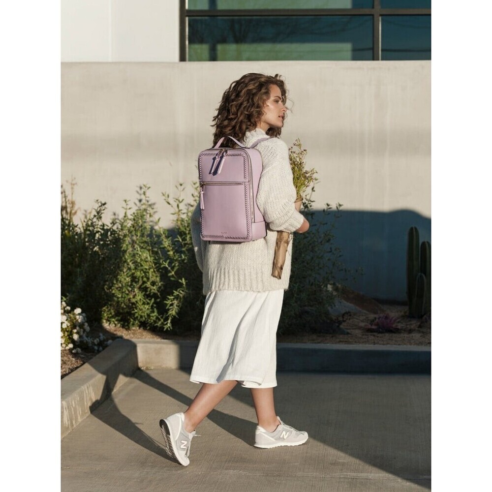 ⛱️🔥Calpak - Lilac Kaya 15" Faux Leather Laptop Backpack - OS